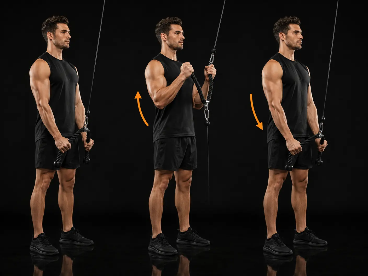 How to perform the Cable Hammer Curl (Rope)